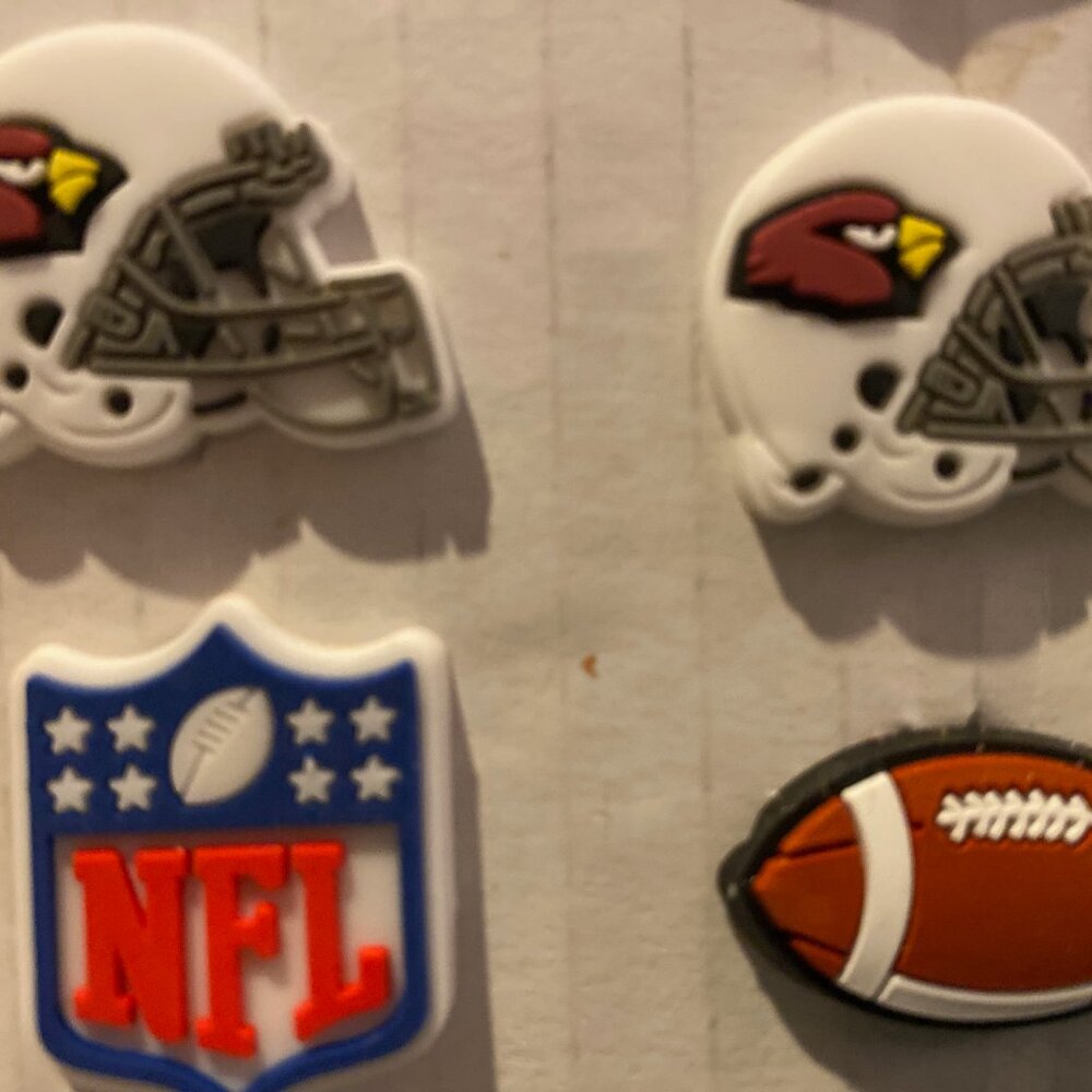 ARIZONA CRDINALS NFL SET OF 4 SHOE CHARMS FOR CROCS